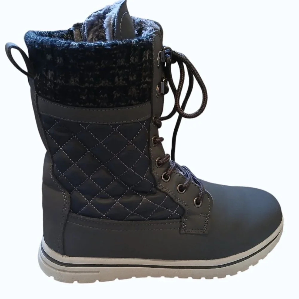 POLAR Lace-Up Faux Fur Mid-Calf Winter Boots